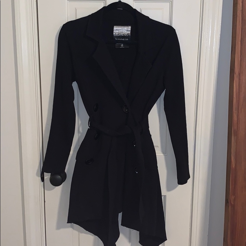 Black cotton Kenzie trench coat